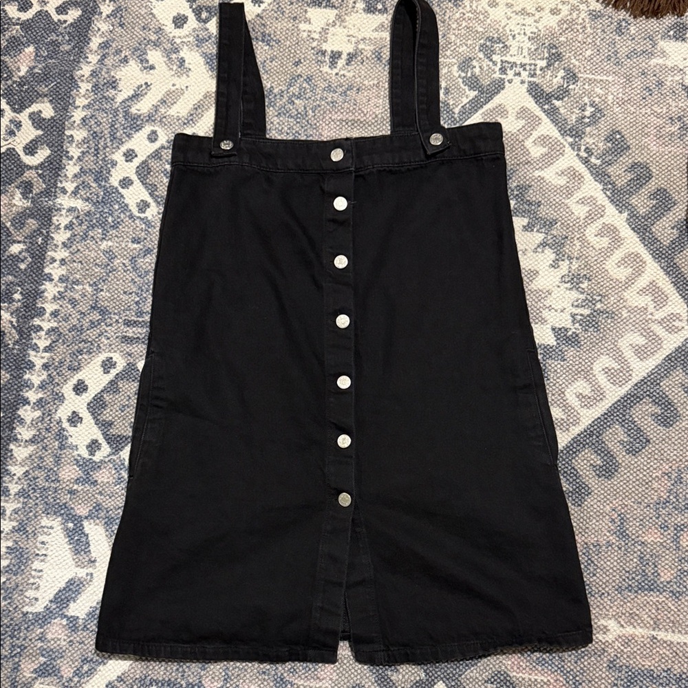 Urban Outfitters Black denim button up dress